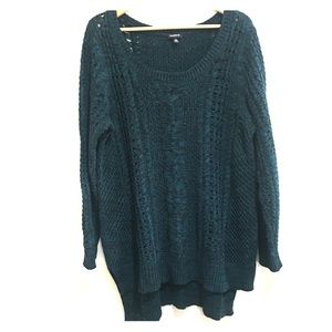 Torrid Green Knit Long Sweater Size 2